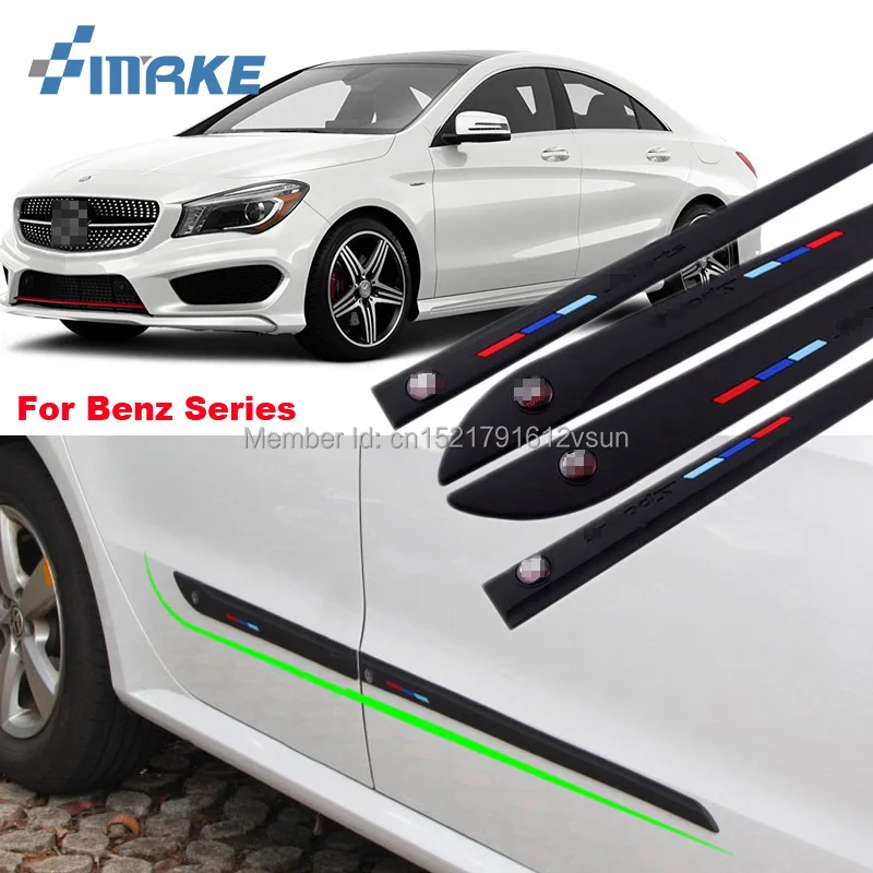 

smRKE Car styling Rubber Door High Quality Side Anti Scratch Protector Bumper Guard Scratch Guard Sticker Label For Benz Vehicle
