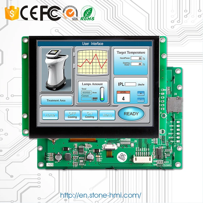 Интерфейс RS232 RS485 UART промышленный монитор 10 1 дюйма TFT LCD 640x480 с платой