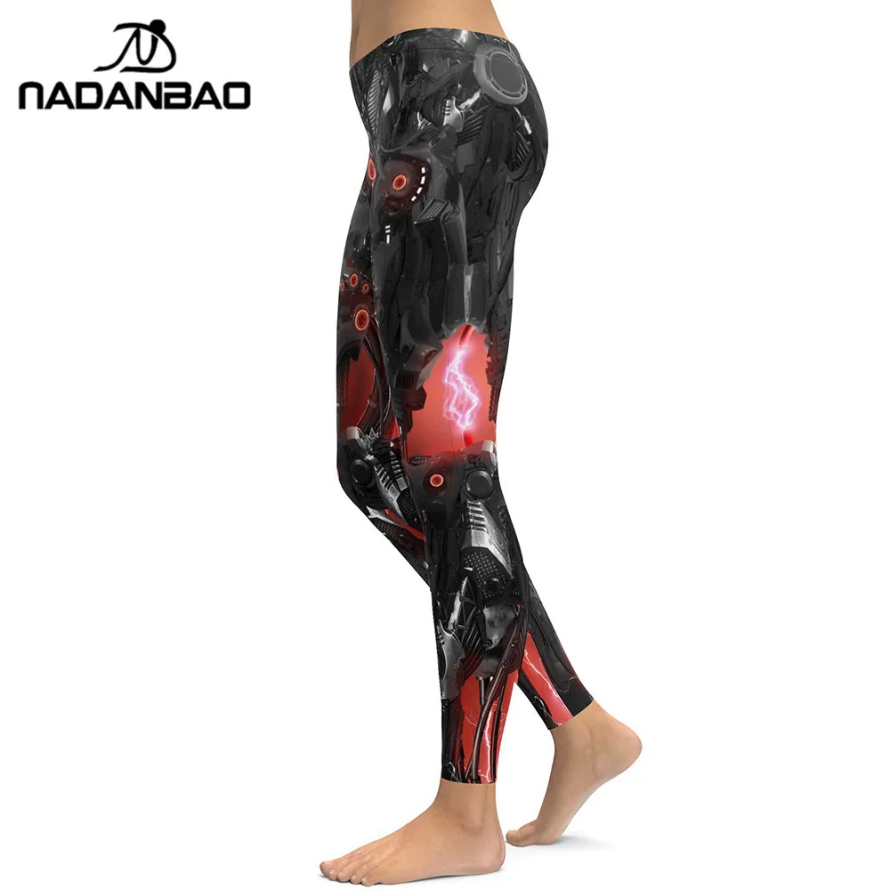Nadanbao جديد نمط طماق النساء الميكانيكية 3d الطباعة الرقمية اللياقة البدنية كول روبوت leggins السراويل عالية الخصر السراويل