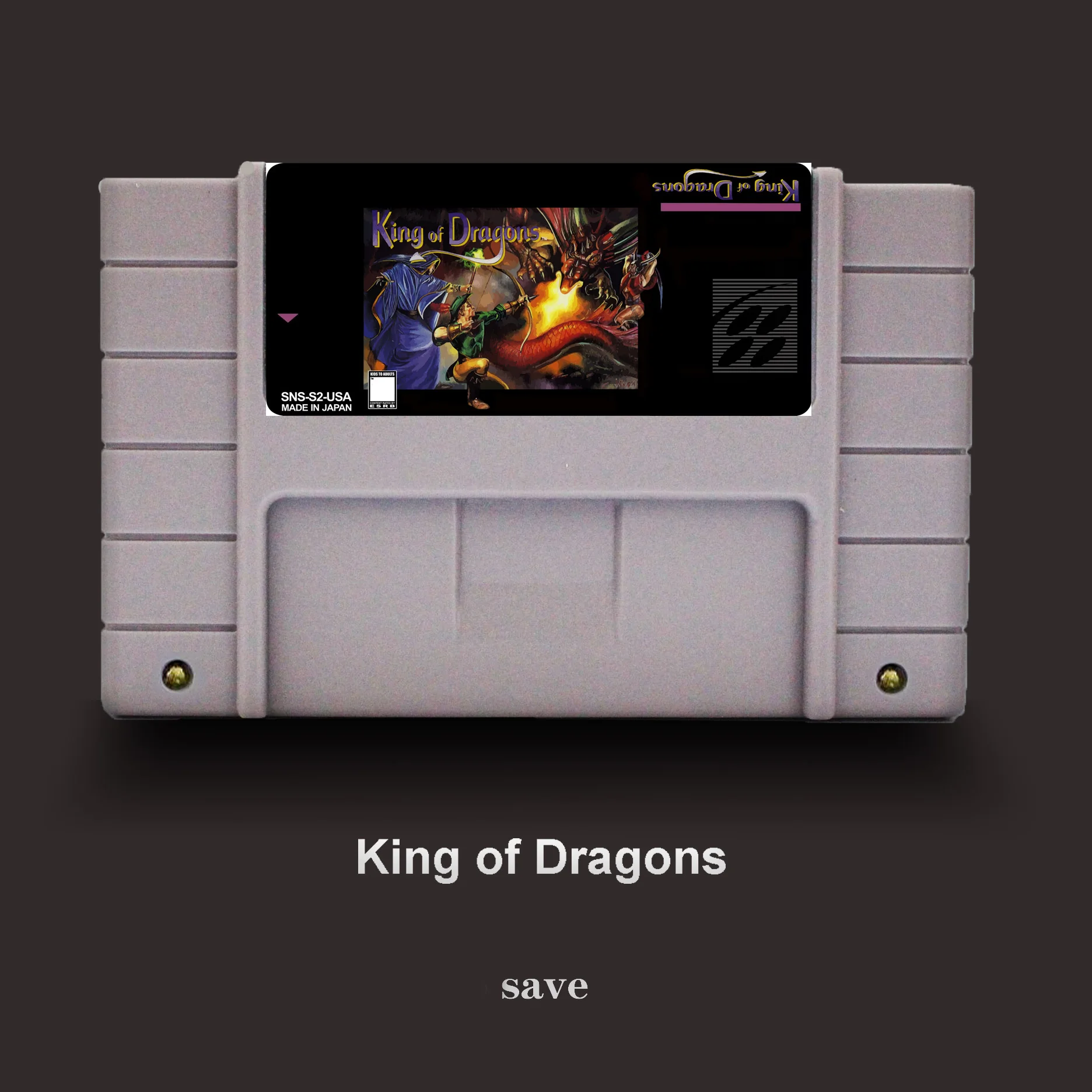 

King of Dragons-16 bit For NTSC Game Player Big Gray Game Card