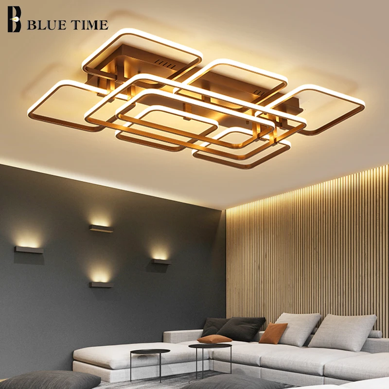 

Coffee Frame Modern Led Ceiling Light For Living Room Bedroom Dining room Indoor Home Lighting Fixtures Acrylic LED Ceiling Lamp