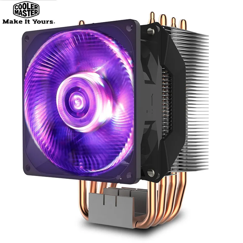 Кулер Cooler Master T410RGB с 4 тепловыми трубками для процессора LGA 1155 1156 AMD AM4 тихий 92 мм RGB 4pin PWM вентилятор PC cpu охлаждающий вентилятор радиатора