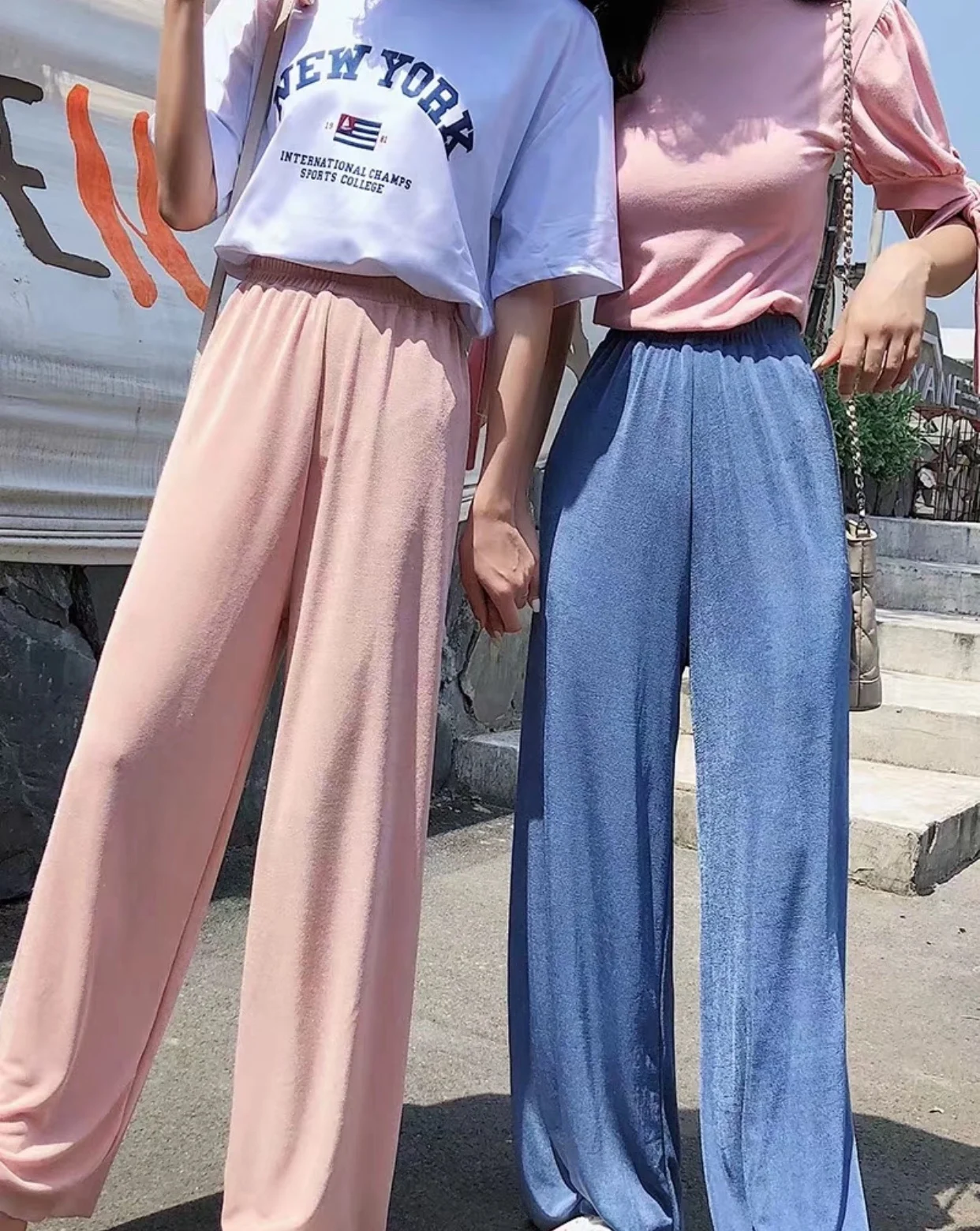 DASSWEI Fashion Wide Leg Pants Women Casual Elastic High Waist loose Pants Summer Pleated Long Solid Pant Trousers Femme