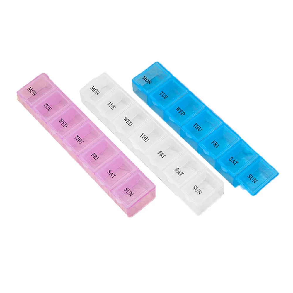 

Portable 7 Lattice Weekly Medicine Pill Box Portable Size Travel Medicine Holder Tablet Storage Case Container