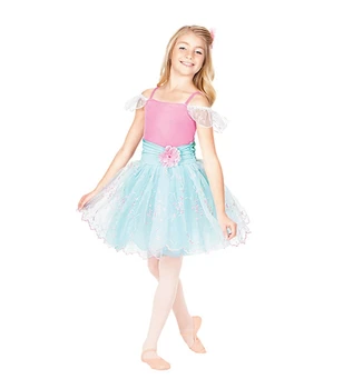 

Girls' Modern Dance Dress Professional Performance Clothing Embroidered Mesh Skirt Show Apparel Stage Clothing