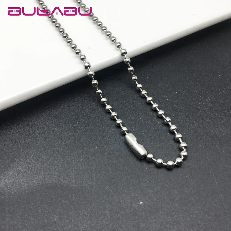 

600mm Sliver Stainless Steel Metal Necklace Women Men Pendant Hanging Neck Beads Chain Accessories Jewelry collares de moda 2018