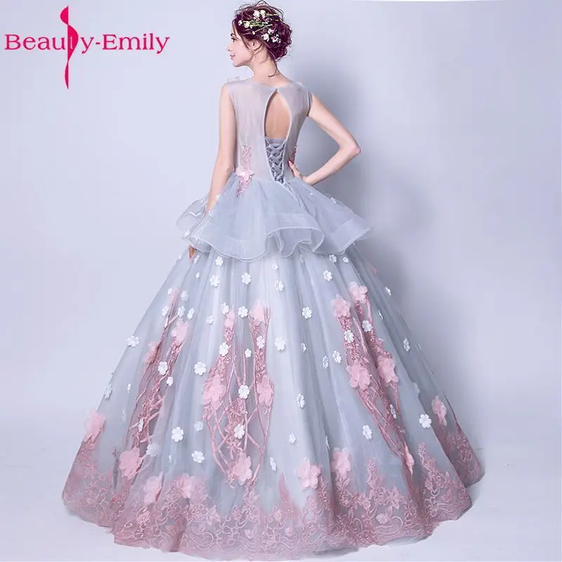 Красота Эмили 2017 роскошный цветок кружево свадебное платье бальное Robe de mariée vestido de novia Свадебная вечеринка невесты платья для женщин