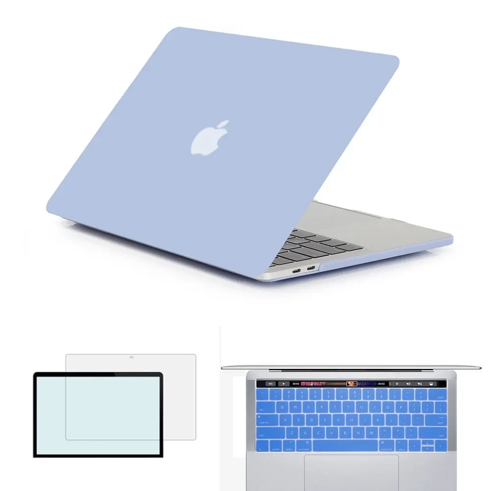 Для Mac Book New Pro 13 15 дюймов с сенсорной панелью+ чехол-клавиатура чехол для ноутбука для Apple MacBook Air Pro retina 11 12 13 15 оболочка - Цвет: Matte LightBlue