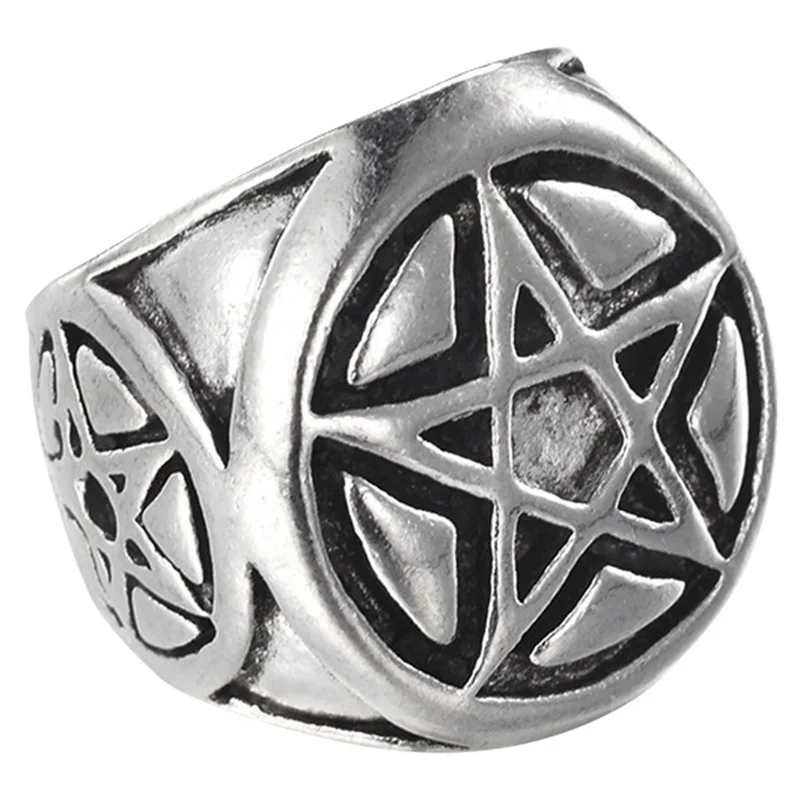 

New Arrival Punk Retro Personality Five-Pointed Star Ring Alloy Metal Signet Ring For Men Women Gift Drop Shipping