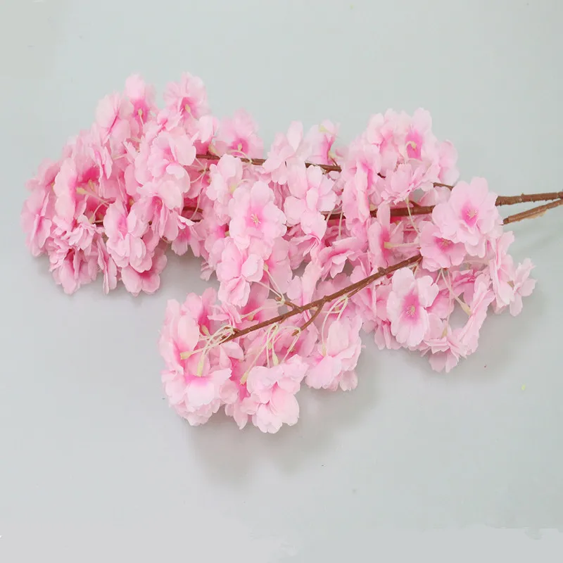 Flone Artificial Plastic Fake Flowers Silk Cherry Blossom Branches Flowers For Wedding Home Party Office Decoration (14)