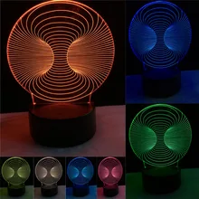 Luminaria светодиодный абстрактный симметричный круг 3D Визуальный 7 цветов градиент ночник праздник и семья ребенок дети друзья подарки
