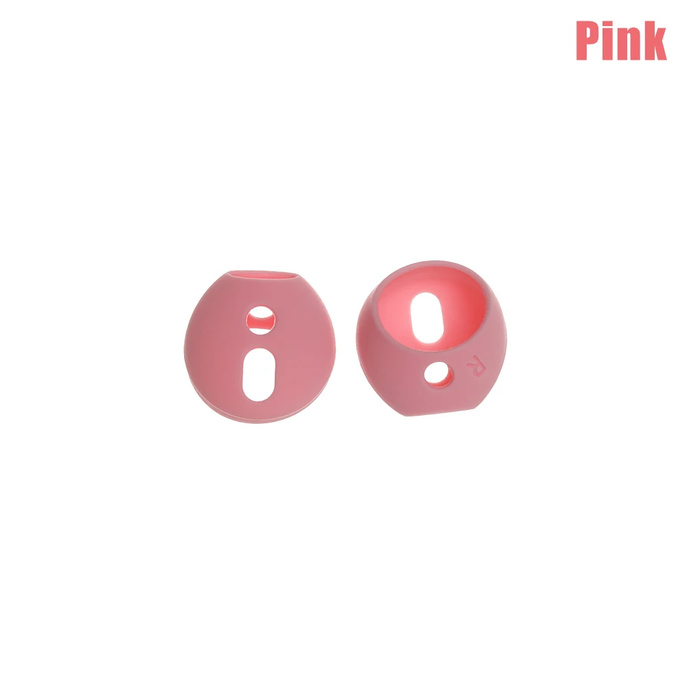1 пара силиконовых Противоскользящих наконечники для наушников, Модный чехол для наушников Apple Airpods, мягкий защитный рукав, 6 цветов - Цвет: Розовый