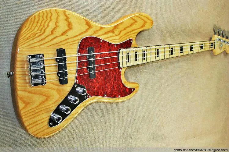 Top quality FDJB-5015 original wood color solid Ash body red plate active pickup 4 strings electric Jazz Bass Free shipping | Спорт и