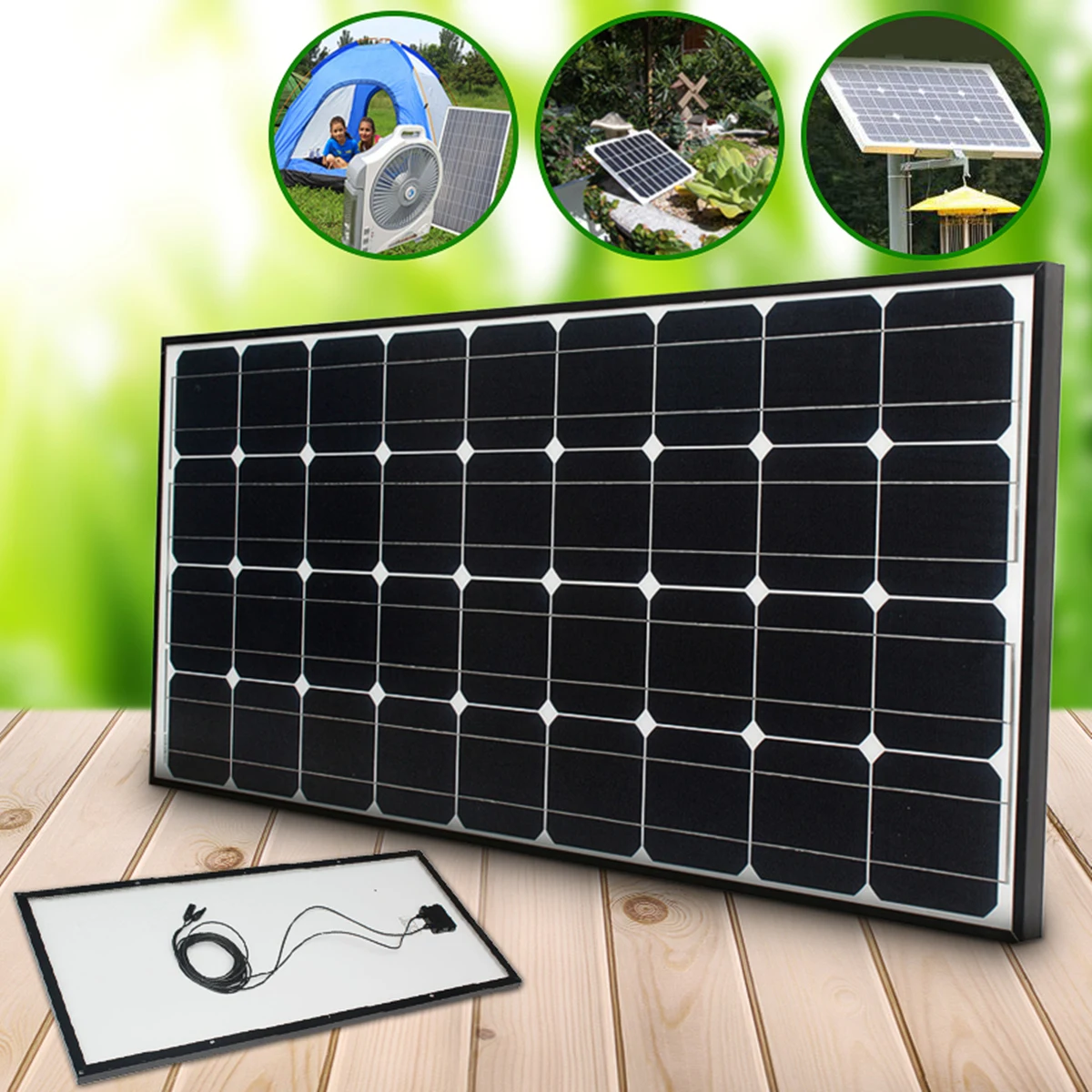 

CLAITE 100W Solar Panel 18V 100W Solar Charger For Car Battery 12V Battery Charger Monocrystalline Cells Module Kit For Camping
