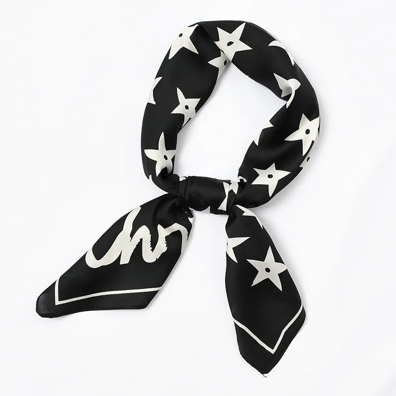 Дизайн, 15 цветов, роскошный брендовый квадратный шелковый шарф, Женский шифоновый шарф для волос 70*70 см, весенний узкий платок - Цвет: Pentagram