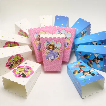

Cartoon Pattern Popcorn candy snack Favors Boxes Children Party Decorations Party Supplies Birthday Party Decorations Kids 60pcs