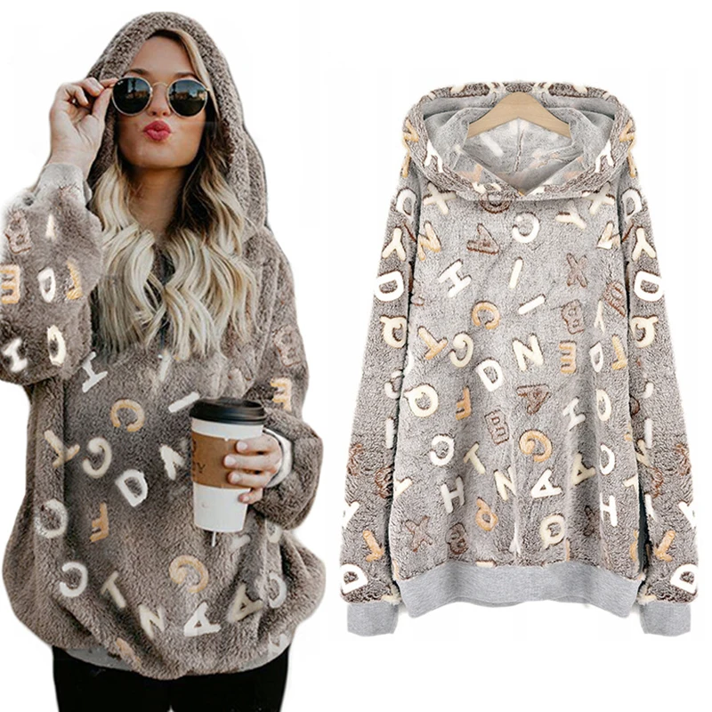 

Warm Pullover Hooded Women Sweatshirts Fleece Tops Female Winter Hoodies Fashion Cotton Autumn Sweatshirt Ladies Hoodies