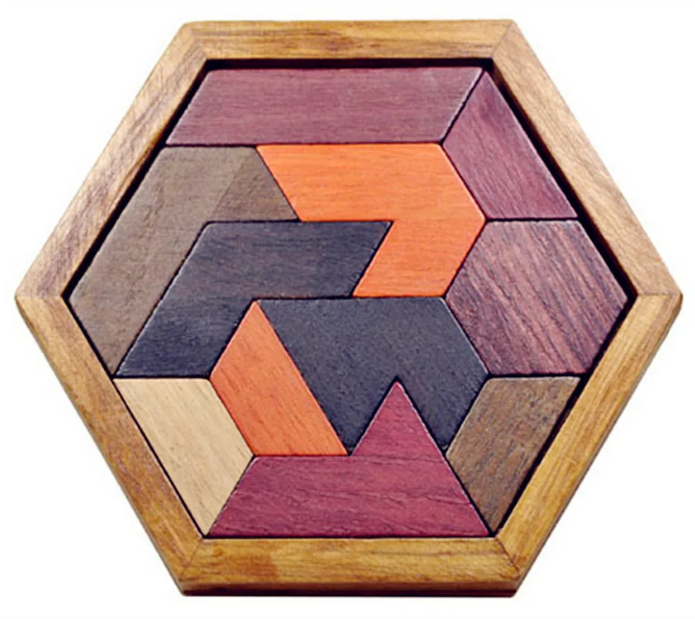 Puzzle Wooden Toys Tangram/Jigsaw Board Wood Geometric Shape