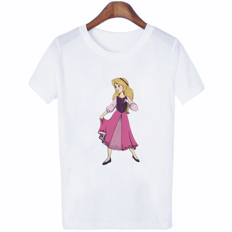 FIXSYS летняя стильная футболка с принтом принцессы в стиле панк, модная женская футболка, забавные повседневные футболки с коротким рукавом в стиле Харадзюку - Цвет: WTQ9030