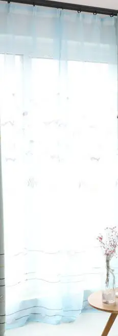 Синяя рыба цифровой печатный мультфильм ребенок мальчик девочка детские затемненные шторы для спальни гостиной окна тюль - Цвет: Tulle