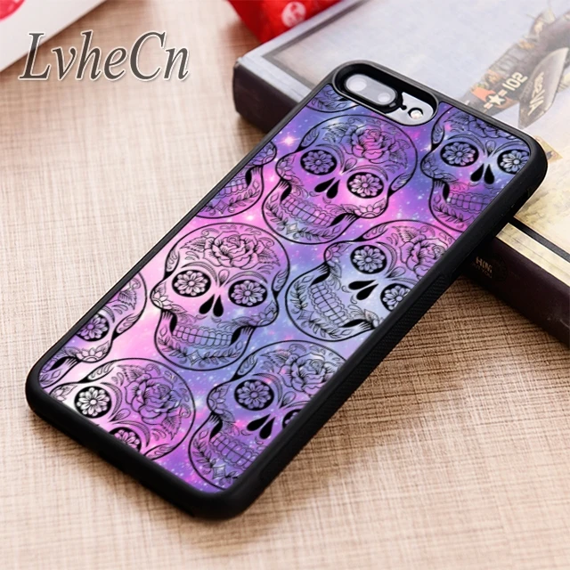 Чехол для телефона LvheCn Sugar Skulls Space чехол iPhone 5 6 6s 7 8 plus X XR XS max 11 12 Pro Samsung Galaxy S7 edge S8 S9 S10