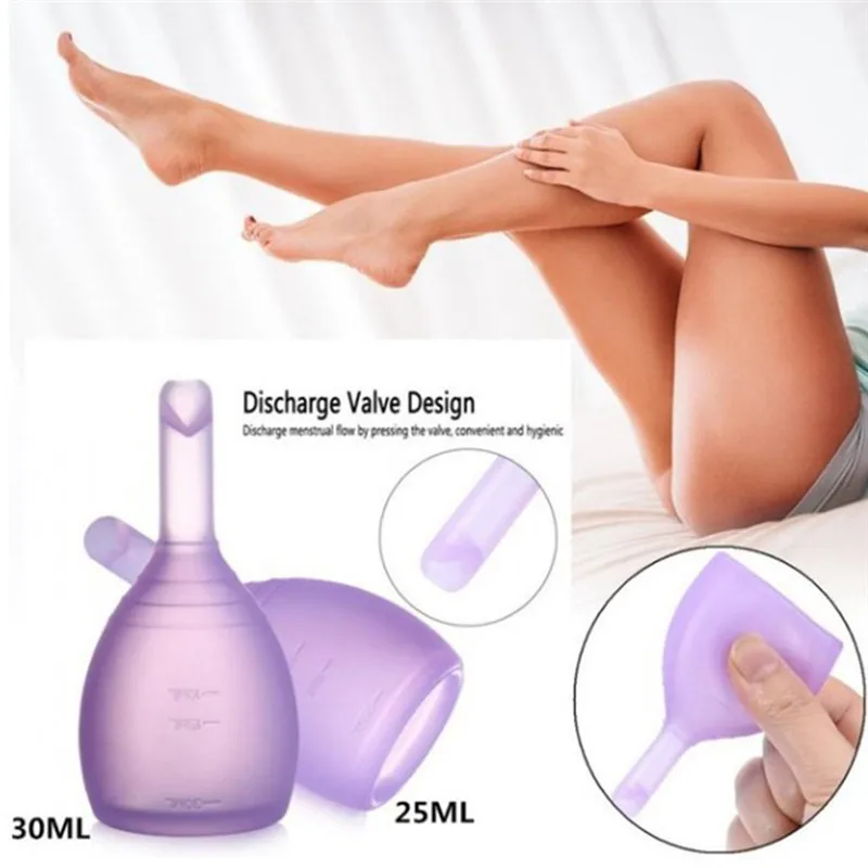 

emale Women Medical Hygiene Leak Proof 3 Colors 2 Sizes Silicone Soft Reusable Period Menstrual Cup Menstrual Cup F