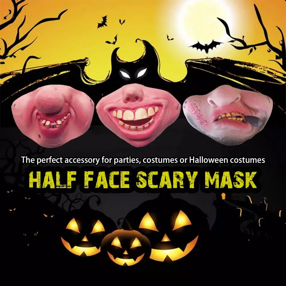 

Funny Adult Party Mask Latex Clown Character Playing Half Face Scary Mask Masquerade Halloween Party Decoration Supplies