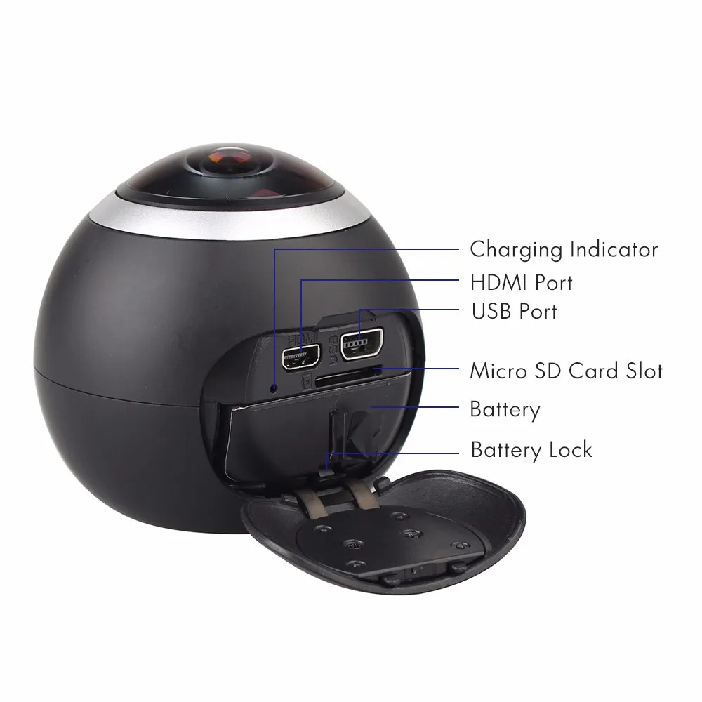 Оригинальная Экшн камера SJCAM SJ360 Wi Fi 2K 30fps Спортивная объектив рыбий глаз 12 МП