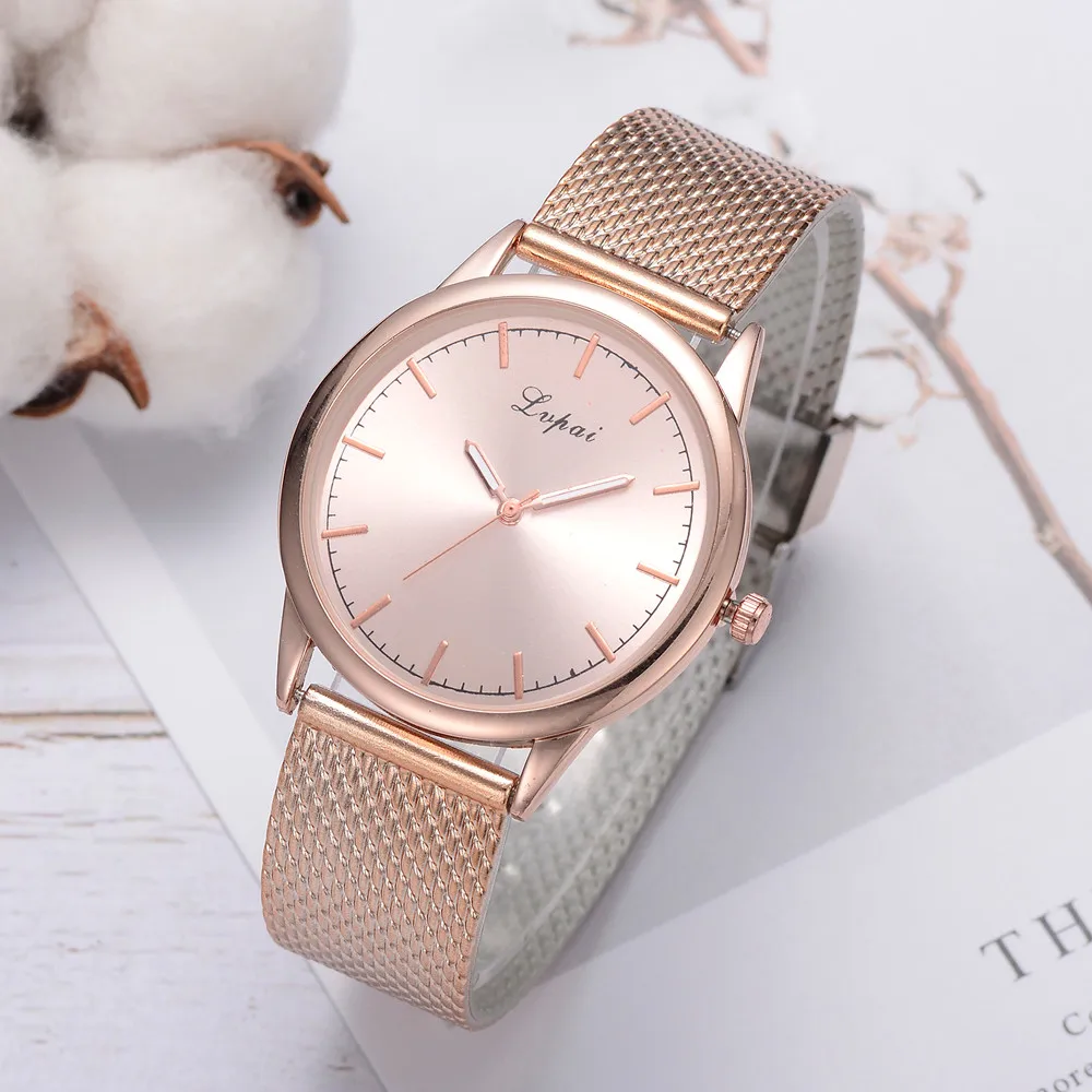 

Best Selling Women's Watches Silicone Strap Fashion Ladies Quartz WristwatchRose Gold Disc Simple Clock Bayan Kol Saati@50