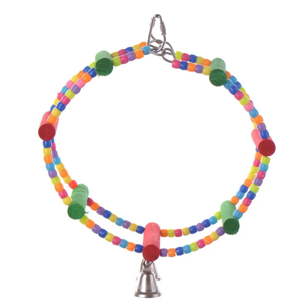 Rainbow Color Wooden Pet Ladder Bird Toys Swing Exercise Hamster Parrot Parakeet Toy Bird Ladder