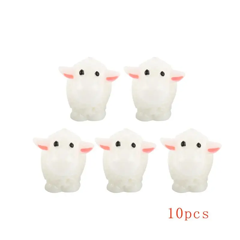 

10Pcs/Set Cute Mini Animals Hedgehog Sheep Chicken Fairy Garden Figurines Miniatures Home Micro Miniatures Decor DIY Accessories