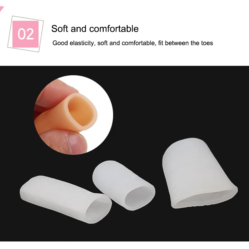 2pcs/set Finger Toe Protector Silicone Gel Cover Cap Pain Relief Preventing Blisters Corns Nail Tools Foot Care Toe Separators toe separators toe spreader finger toe separator toe protectors