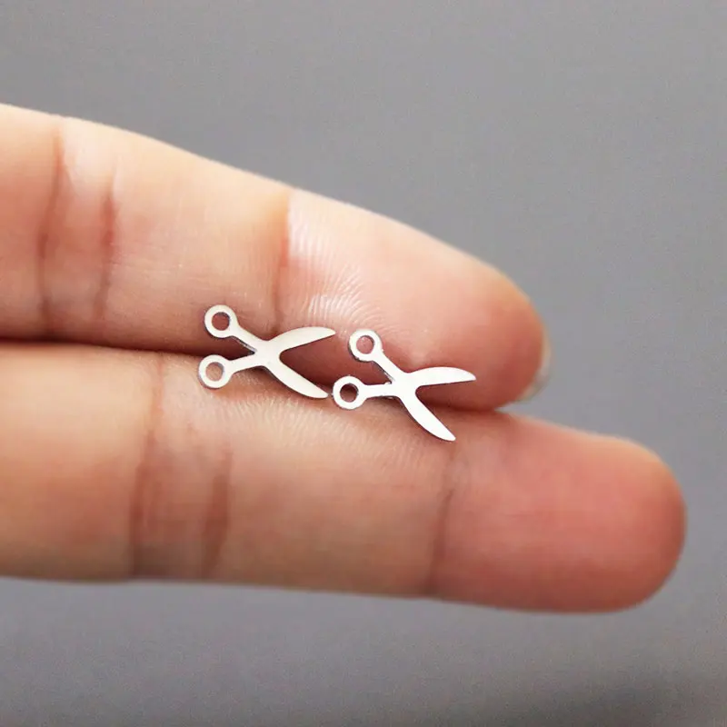 

1Pair Funny Shears Earring Minimalistic Tiny Scissors Stainless Steel Earrings Studs Fashion Ear Jewelry For Women Girls