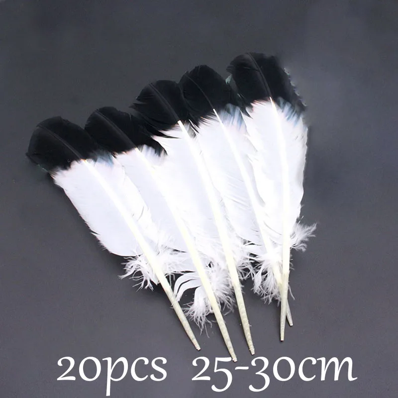 New white ostrich Goose Pheasant feathers for Crafts DIY ostrich feathers trimming Fringe Sewing clothes plumes Party decoration - Цвет: 20pcs 25-30cm