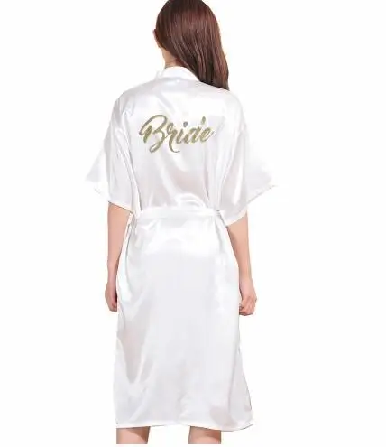 

TJ02 Women Bathrobe Letter Bride Bridesmaid Mother of the Bride Maid of Honor Get Ready Robes Bridal Party Gifts Dressing Gowns