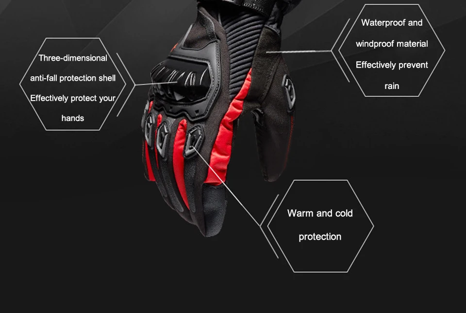 Foxcncar motorcycle gloves 100% Waterproof windproof Winter warm Guantes Moto Luvas Touch Screen Motosiklet Eldiveni Protective (15)