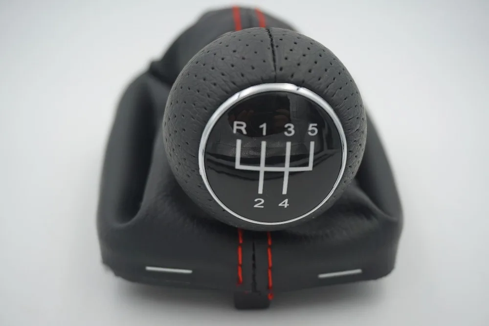 

fat red stitching gear shifter knob 5 gear for audi a3 (2000-2003) 8l0 863 278 8l0863278 12mm