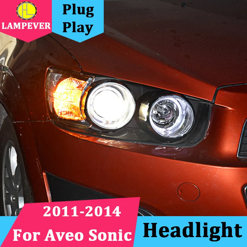 Lampever стайлинга автомобилей Для Chevrolet Sonic фары 2011- Aveo светодиодный фар светодиодный DRL Bi Xenon объектив Высокая Низкая луч парковка