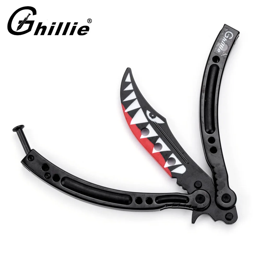 Buy New Style Cs Go Butterfly in Knife Balisong Karambit Folding Knife Blade