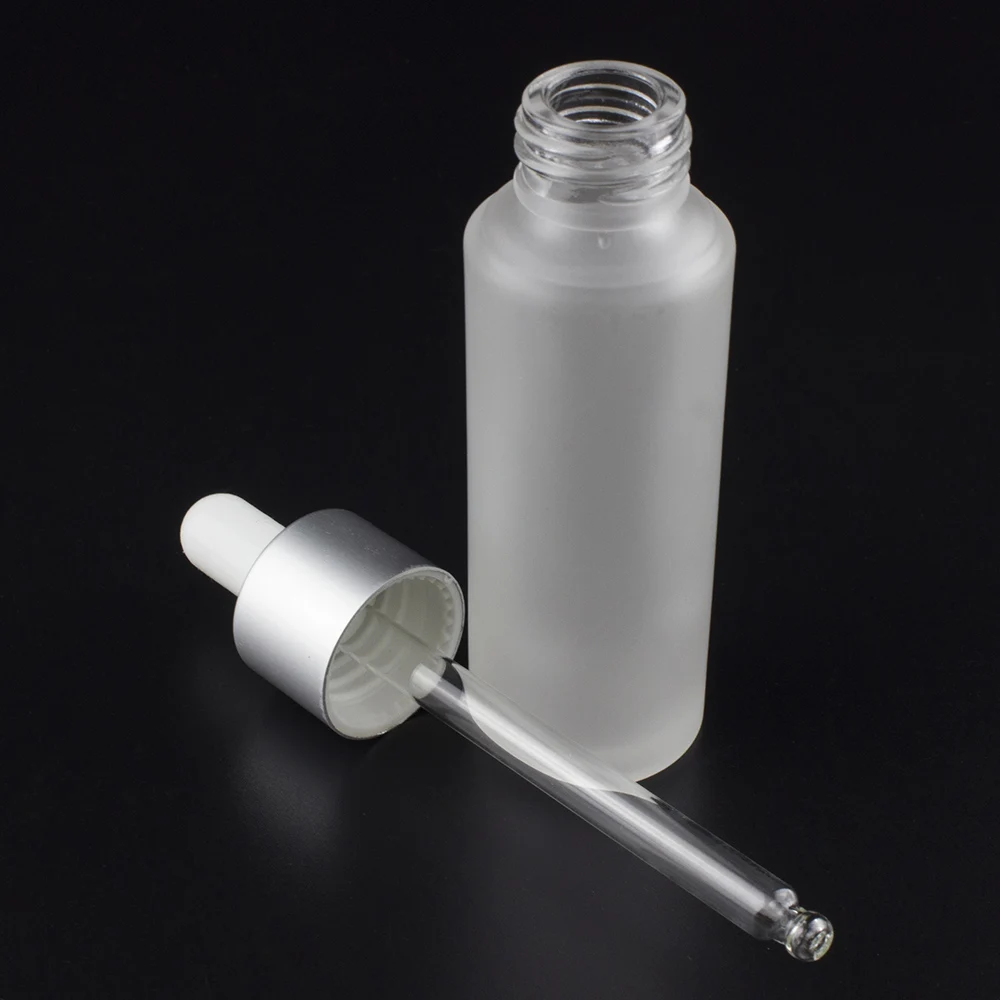 Круглая форма 30 мл стеклянный флакон с пипеткой для парфюмерного масла, оптовая продажа бутылка для многоразового использования для тела