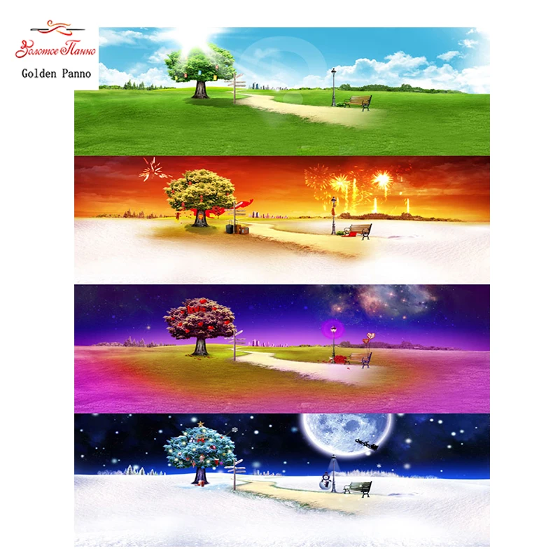 

Golden Panno,Needlework,DIY DMC Cross stitch,Sets For Embroidery kit 14ct unprinted Time cross-Stitching,christmas 0312
