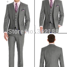 Пользовательские боковые вентиляционные облегающие смокинги для жениха светло-серый лучший мужской лацкан друг жениха Мужские свадебные костюмы/Свадебный костюм жениха