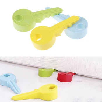 

Cute Key Style Silicone Rubber Door Stopper Home Decor Finger Safety Protection Wedge Kid Baby Safe Doorstop