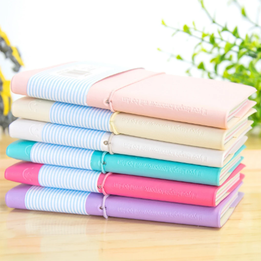 

Candy Colors Fashion Cute Charming Mini Smiley Paper Diary Notebook Memo Book leather Note Pads Stationery Pocketbook
