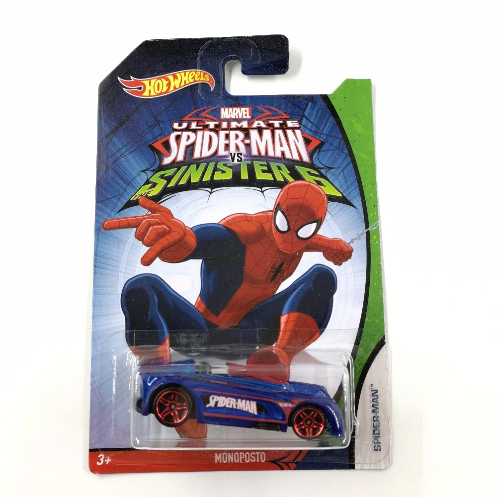 Hot Wheels машинка с героями комиксов Марвел, непобедимый Спайдермен Sinister6 Коллекционная серия металлические Литые модели автомобилей детские игрушки подарок