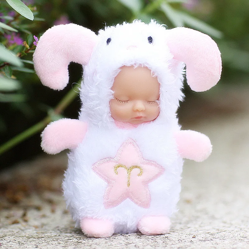 

2017 Fashion Kawaii Totoro Plush Keychain Pompom Sleeping Baby Doll Key Chain Rings For Women Bag Accessories Car Keyring