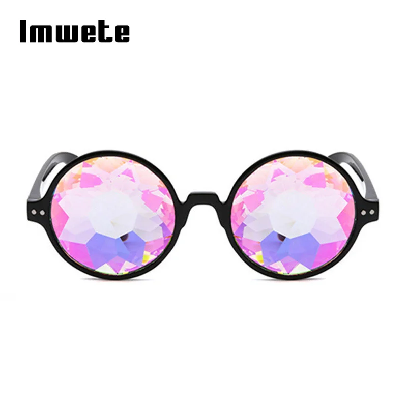 Imwete Калейдоскоп очки круглые Rave Featival украшения вечерние Sunglsees танец ночной клуб камуфляж психоделический очки