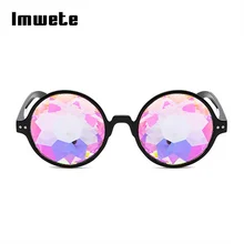 Imwete Калейдоскоп очки круглые Rave Featival украшения вечерние Sunglsees танец ночной клуб камуфляж психоделический очки
