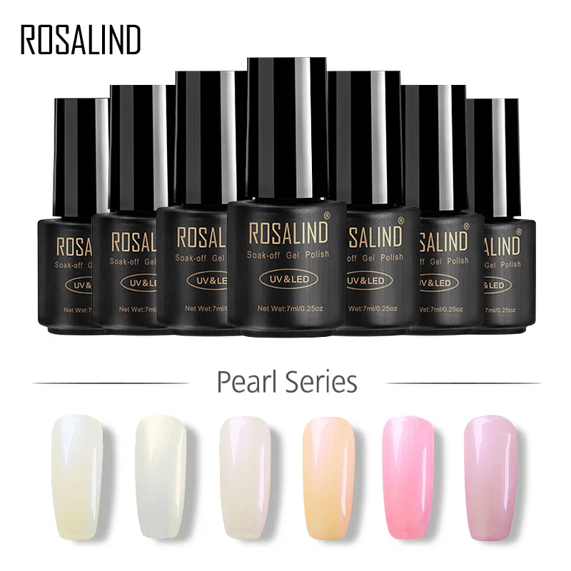Гель лак для ногтей ROSALIND 1S 7 мл жемчужный Цветной УФ светодиодный