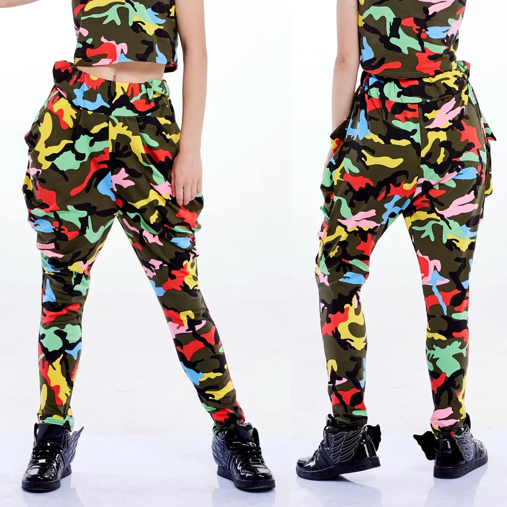 Stage Performance Dance Pant Women Harem Pants Casual Pleated Hip Hop Camo Spring Summer Sweatpants Baggy Trousers | Женская одежда